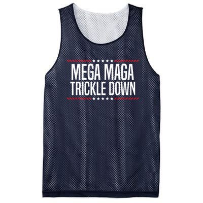 Funny MEGA MAGA Trickle Down Mesh Reversible Basketball Jersey Tank