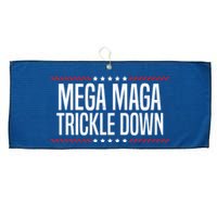 Funny MEGA MAGA Trickle Down Large Microfiber Waffle Golf Towel