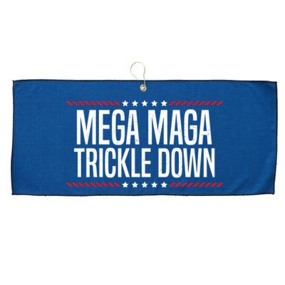 Funny MEGA MAGA Trickle Down Large Microfiber Waffle Golf Towel