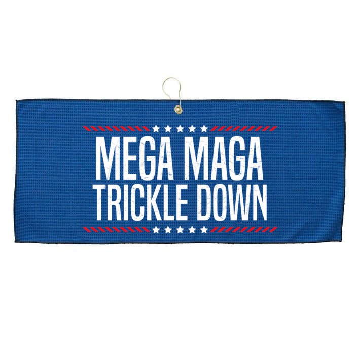 Funny MEGA MAGA Trickle Down Large Microfiber Waffle Golf Towel