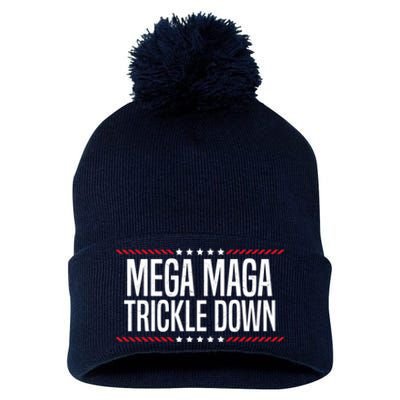 Funny MEGA MAGA Trickle Down Pom Pom 12in Knit Beanie