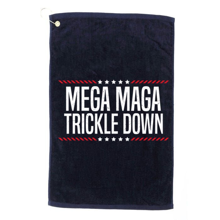 Funny MEGA MAGA Trickle Down Platinum Collection Golf Towel