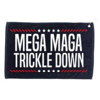 Funny MEGA MAGA Trickle Down Grommeted Golf Towel