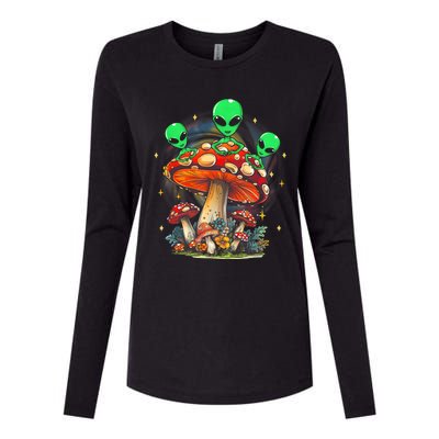 Funny Magic Mushroom Alien Trippy Shroom Lsdweed Acid Trip Womens Cotton Relaxed Long Sleeve T-Shirt