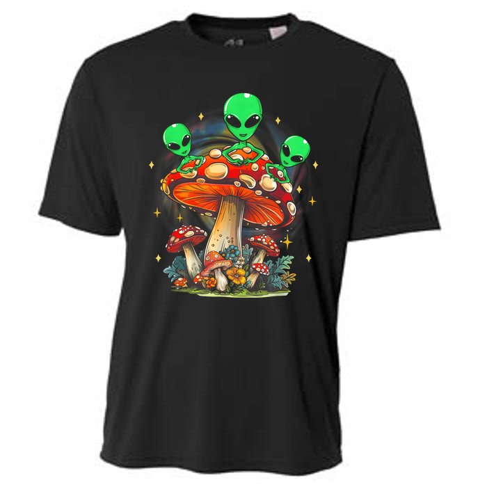 Funny Magic Mushroom Alien Trippy Shroom Lsdweed Acid Trip Cooling Performance Crew T-Shirt