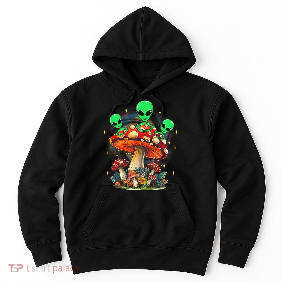 Funny Magic Mushroom Alien Trippy Shroom Lsdweed Acid Trip Hoodie