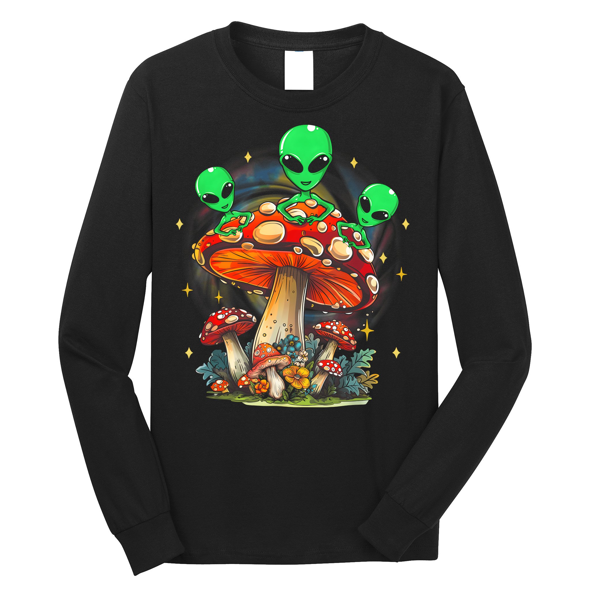 Funny Magic Mushroom Alien Trippy Shroom Lsdweed Acid Trip Long Sleeve Shirt