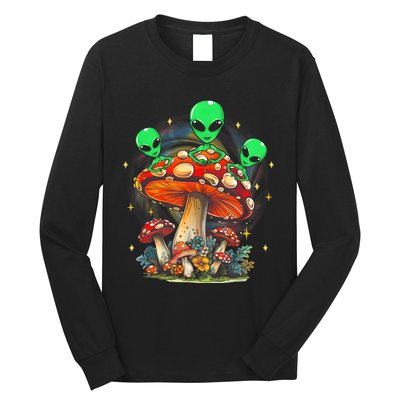 Funny Magic Mushroom Alien Trippy Shroom Lsdweed Acid Trip Long Sleeve Shirt