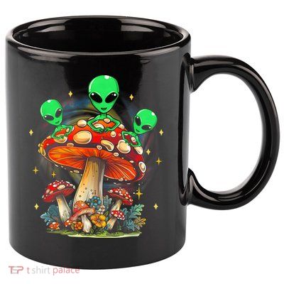 Funny Magic Mushroom Alien Trippy Shroom Lsdweed Acid Trip 11oz C Handle Ceramic Mug