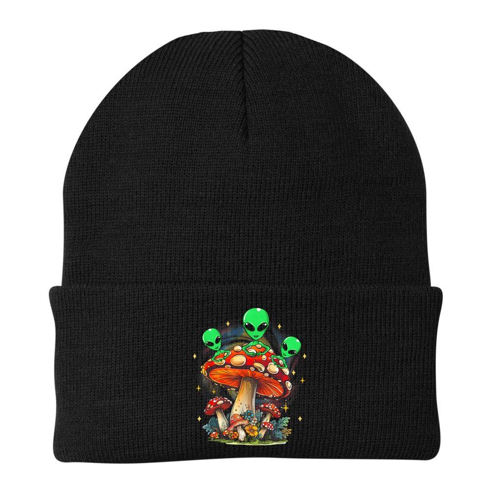 Funny Magic Mushroom Alien Trippy Shroom Lsdweed Acid Trip Beanie