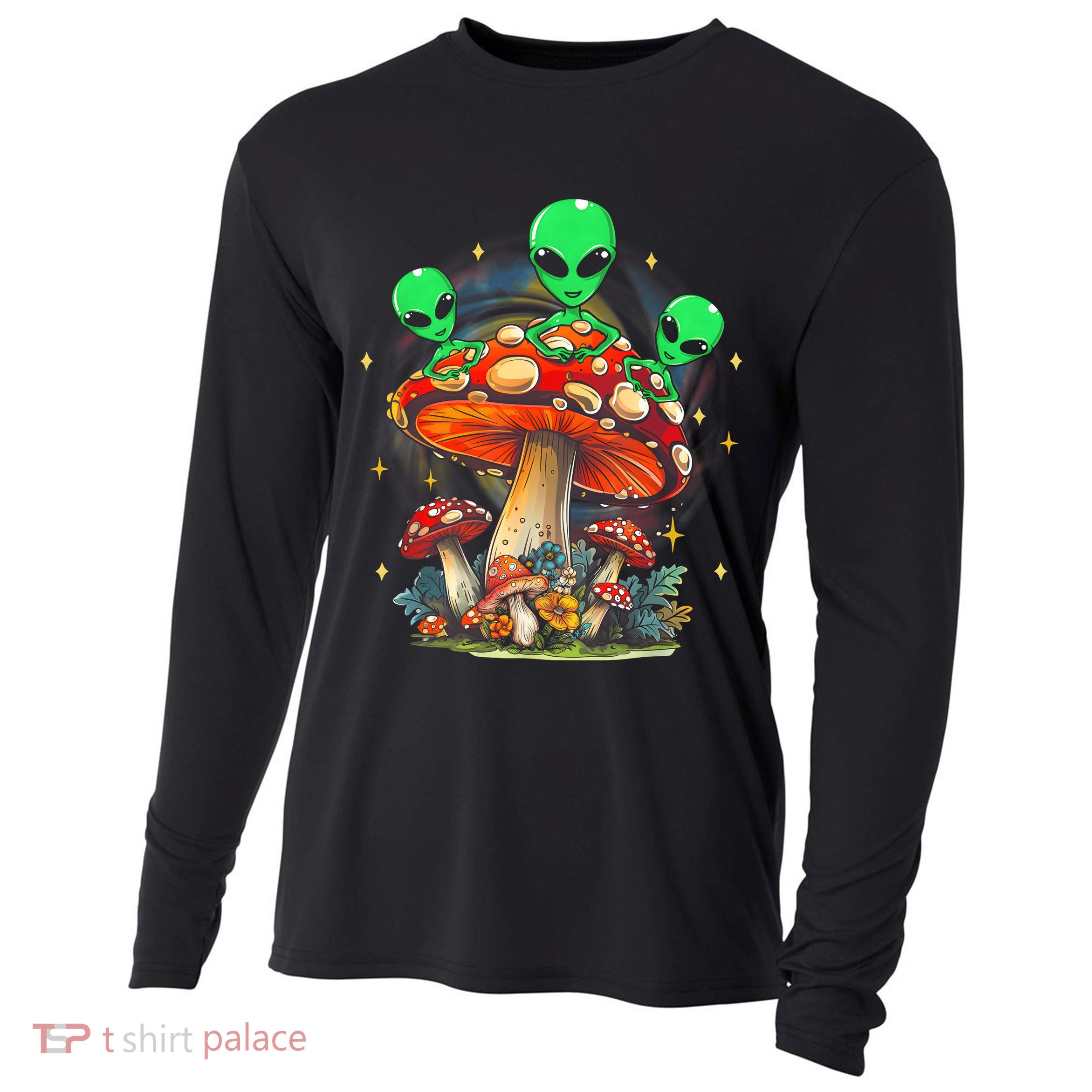 Funny Magic Mushroom Alien Trippy Shroom Lsdweed Acid Trip Cooling Performance Long Sleeve Crew