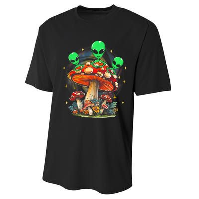 Funny Magic Mushroom Alien Trippy Shroom Lsdweed Acid Trip Performance Sprint T-Shirt