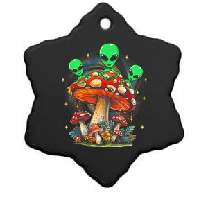 Funny Magic Mushroom Alien Trippy Shroom Lsdweed Acid Trip Ceramic Star Ornament