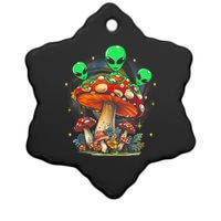 Funny Magic Mushroom Alien Trippy Shroom Lsdweed Acid Trip Ceramic Star Ornament