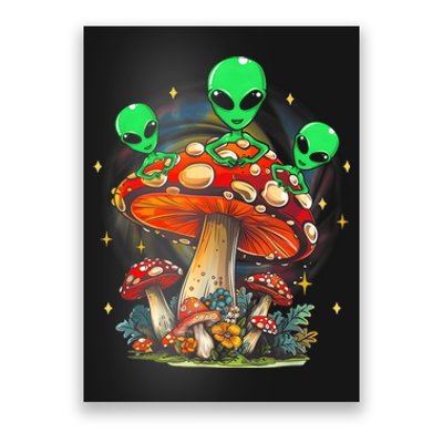 Funny Magic Mushroom Alien Trippy Shroom Lsdweed Acid Trip Poster