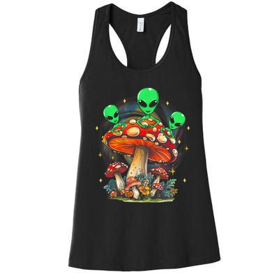 Funny Magic Mushroom Alien Trippy Shroom Lsdweed Acid Trip Women's Racerback Tank