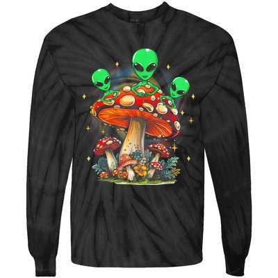 Funny Magic Mushroom Alien Trippy Shroom Lsdweed Acid Trip Tie-Dye Long Sleeve Shirt