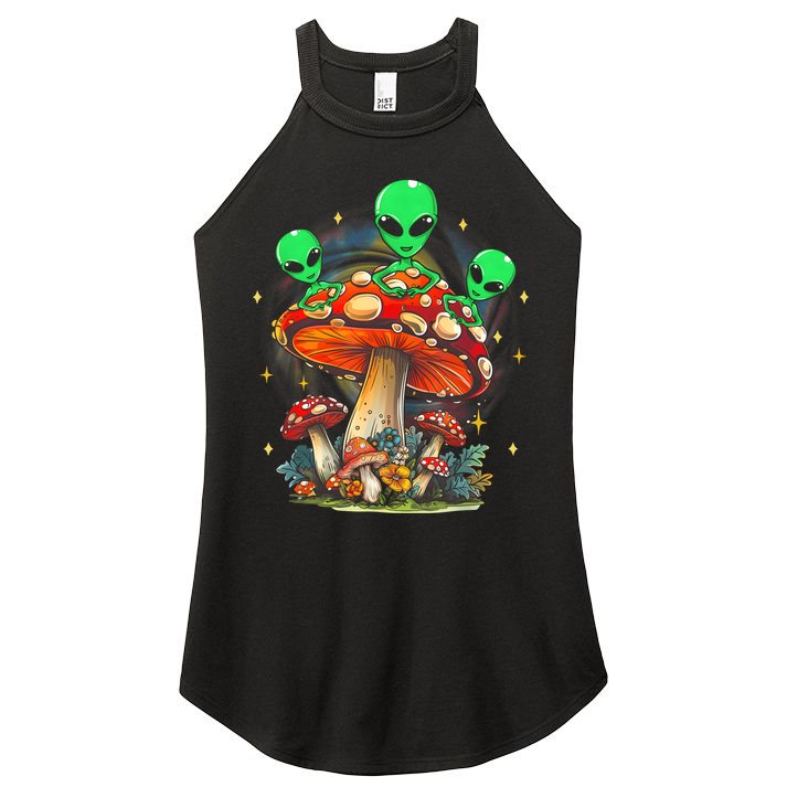 Funny Magic Mushroom Alien Trippy Shroom Lsdweed Acid Trip Women's Perfect Tri Rocker Tank