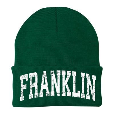 Franklin Massachusetts MA Vintage Athletic Sports Knit Cap Winter Beanie