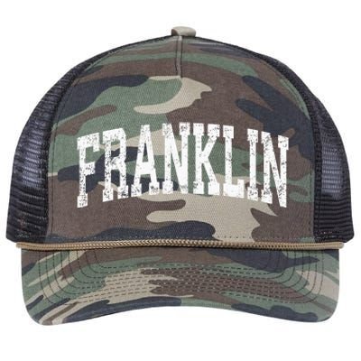 Franklin Massachusetts MA Vintage Athletic Sports Retro Rope Trucker Hat Cap