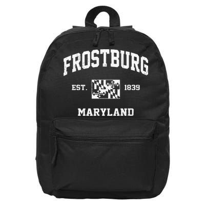 Frostburg Maryland MD Vintage State Athletic Style 16 in Basic Backpack