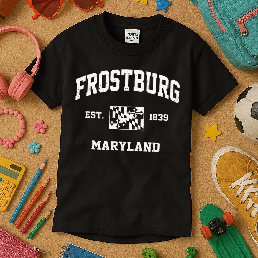 Frostburg Maryland MD Vintage State Athletic Style Kids T-Shirt