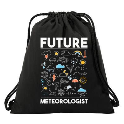 Future Meteorologist Meteorology Weather Forecast Clouds Drawstring Bag