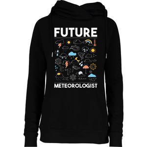 Future Meteorologist Meteorology Weather Forecast Clouds Womens Funnel Neck Pullover Hood