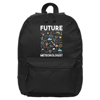 Future Meteorologist Meteorology Weather Forecast Clouds 16 in Basic Backpack