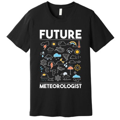 Future Meteorologist Meteorology Weather Forecast Clouds Premium T-Shirt