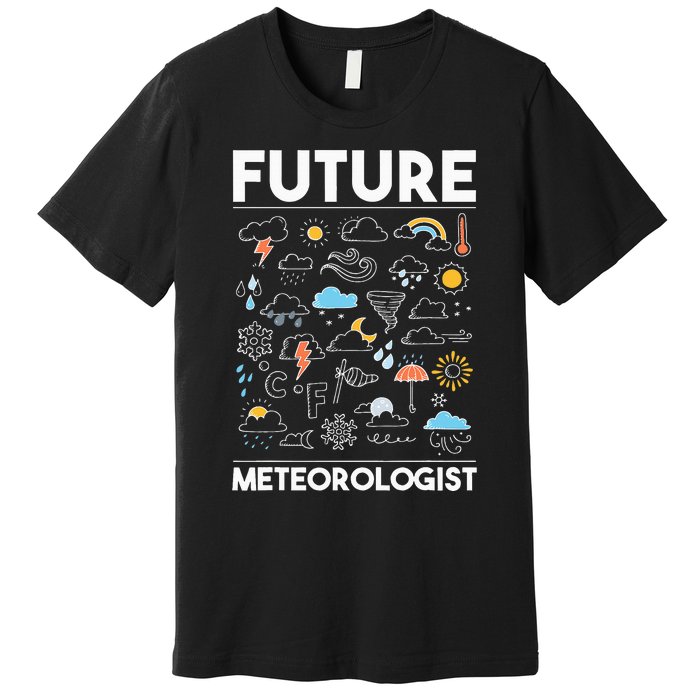 Future Meteorologist Meteorology Weather Forecast Clouds Premium T-Shirt