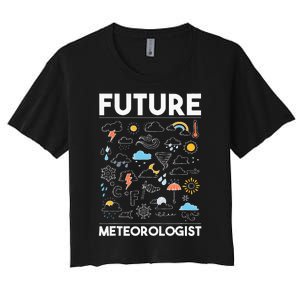 Future Meteorologist Meteorology Weather Forecast Clouds Women's Crop Top Tee