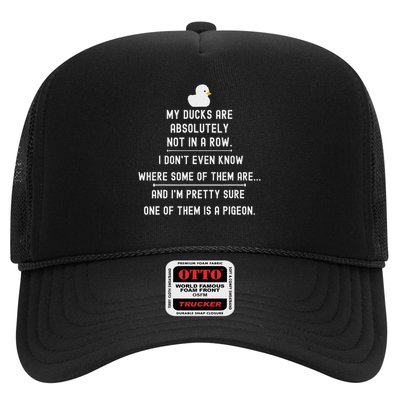 Funny Meme My Ducks Are Absolutely Not In A Row Pigeon Trucker Hat