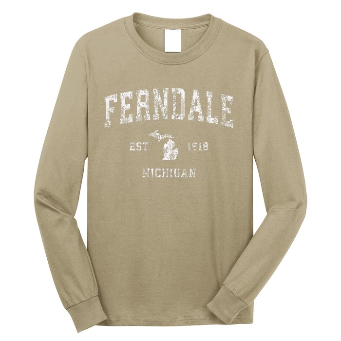 Ferndale Michigan Mi Vintage Athletic Sports Long Sleeve Shirt