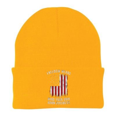 Freedom Means Mind Your Own Damn Business Democrat Liberal Gift Knit Cap Winter Beanie