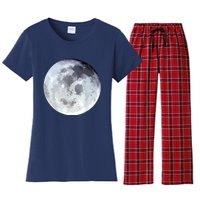 Full Moon Moon Phases Astrology Women's Flannel Pajama Set