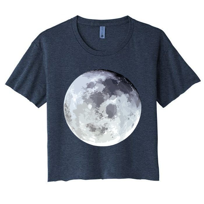 Full Moon Moon Phases Astrology Women's Crop Top Tee