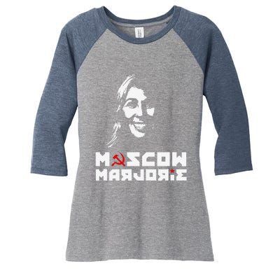 Funny Moscow Marjorie Women's Tri-Blend 3/4-Sleeve Raglan Shirt