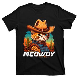 Funny Mashup Meowdy Cat Cowboy Hat Country Lover T-Shirt