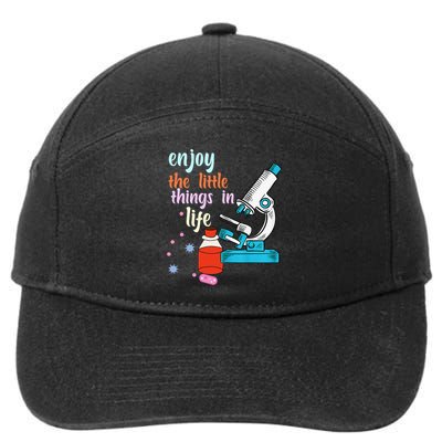 Funny Microscope Microbiologists Biology Nerd Science Lab 7-Panel Snapback Hat