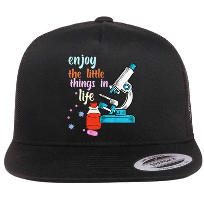 Funny Microscope Microbiologists Biology Nerd Science Lab Flat Bill Trucker Hat