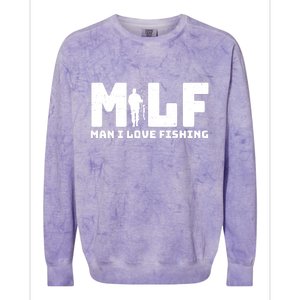 Funny MILF Man I Love Fishing Colorblast Crewneck Sweatshirt