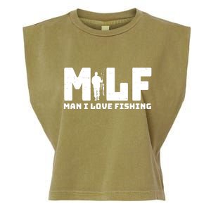 Funny MILF Man I Love Fishing Garment-Dyed Women's Muscle Tee