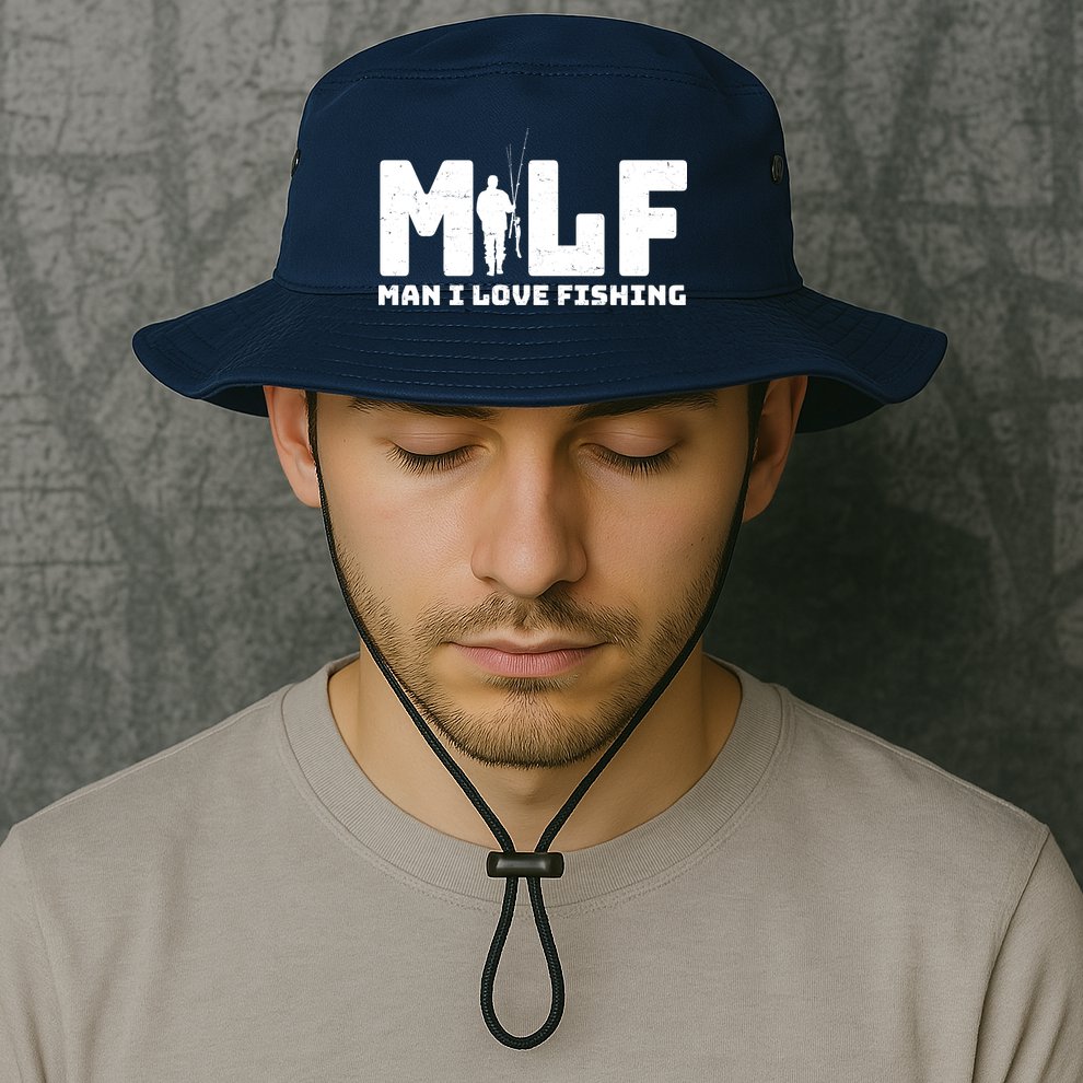 Funny MILF Man I Love Fishing Bucket Hat