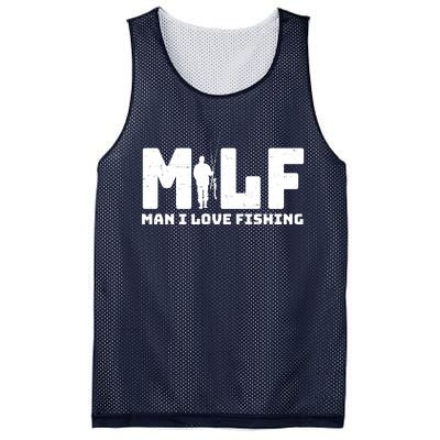 Funny MILF Man I Love Fishing Mesh Reversible Basketball Jersey Tank