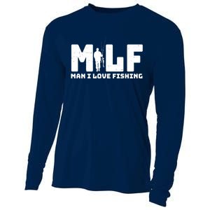 Funny MILF Man I Love Fishing Cooling Performance Long Sleeve Crew