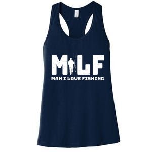 Funny MILF Man I Love Fishing Women's Racerback Tank