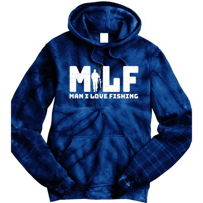 Funny MILF Man I Love Fishing Tie Dye Hoodie