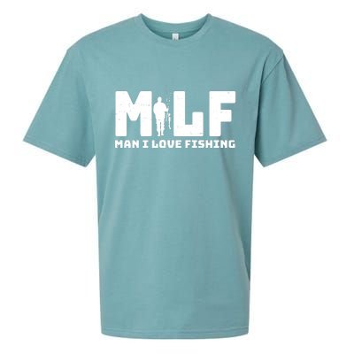 Funny MILF Man I Love Fishing Sueded Cloud Jersey T-Shirt