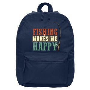 Fishing Makes Me Happy 16 in Basic Backpack